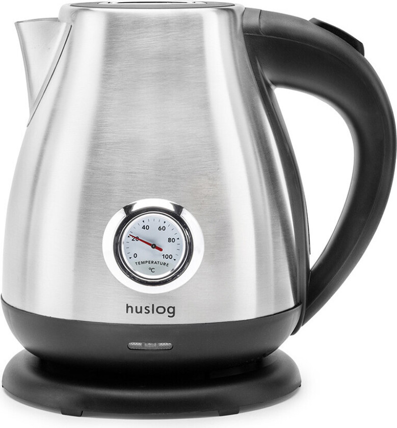 Huslog Retro Elkedel med Termometer - 1.7L, 2200W - Sølv