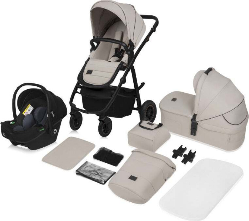 Amber Plus 3-in-1 Kombivogn, Beige Sand -  Kombivogner