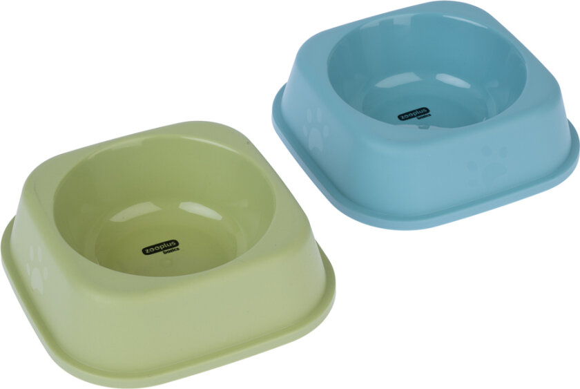 Bilde av zooplus Basics katteskåler, firkantet - 2 x 300 ml