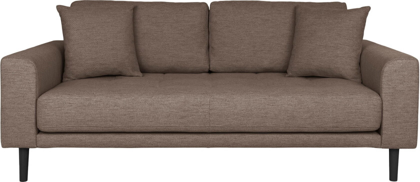 HOUSE NORDIC Lido 2,5-seters sofa - 2,5-seters sofa, brun med to puter og svarte treben, HN1055