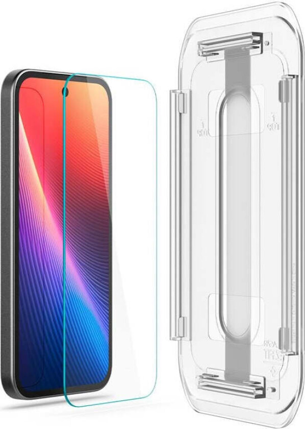 Google Pixel 9a Spigen EZ Fit Glass tR Skjermbeskyttelse - 2 stk - Case Friendly - Gjennomsiktig
