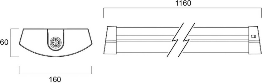 LED-taklampe Deltawing, 116 cm, IP44, 840