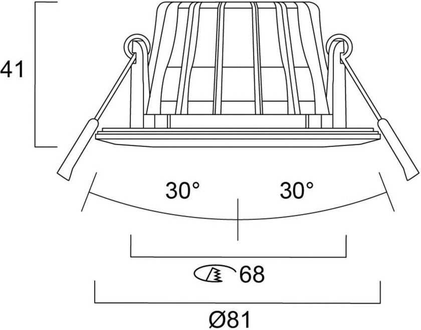 innfellingslampe Obico 68, hvit, IP65, CCT, dimbar