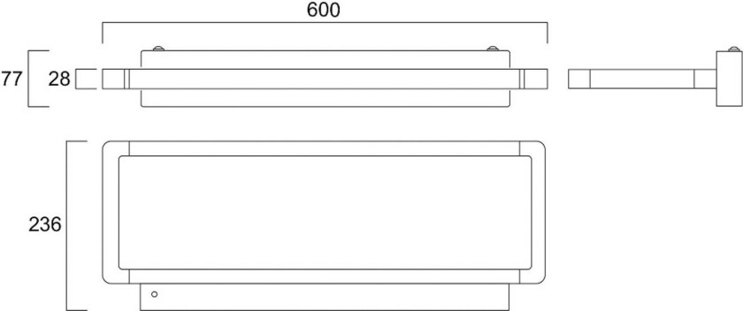 LED-vegglampe Areum, 60 x 24 cm, hvit, 840, DALI