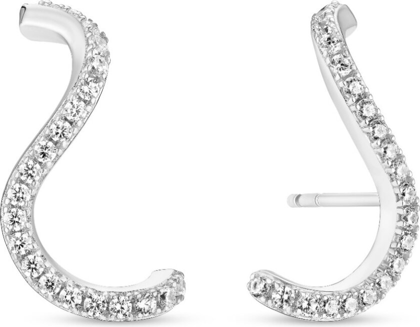 Ellera Waves sterlingsølv Øredobber Med Zirconia