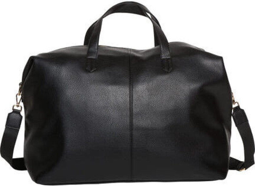 Holdall Weekend Bag - Black Leather Look One Size
