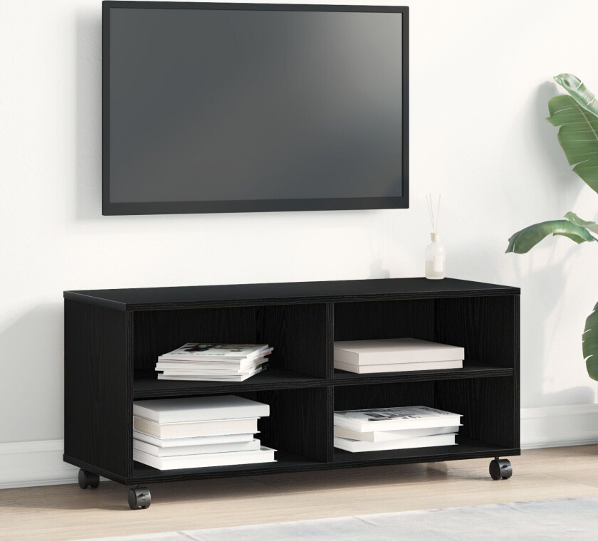 TV-skap Svart eik Konstruert tre Medium Underholdningssenter