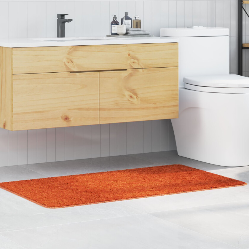 Oransje Polyester 70 x 120 cm Badematte Rektangulær Moderne