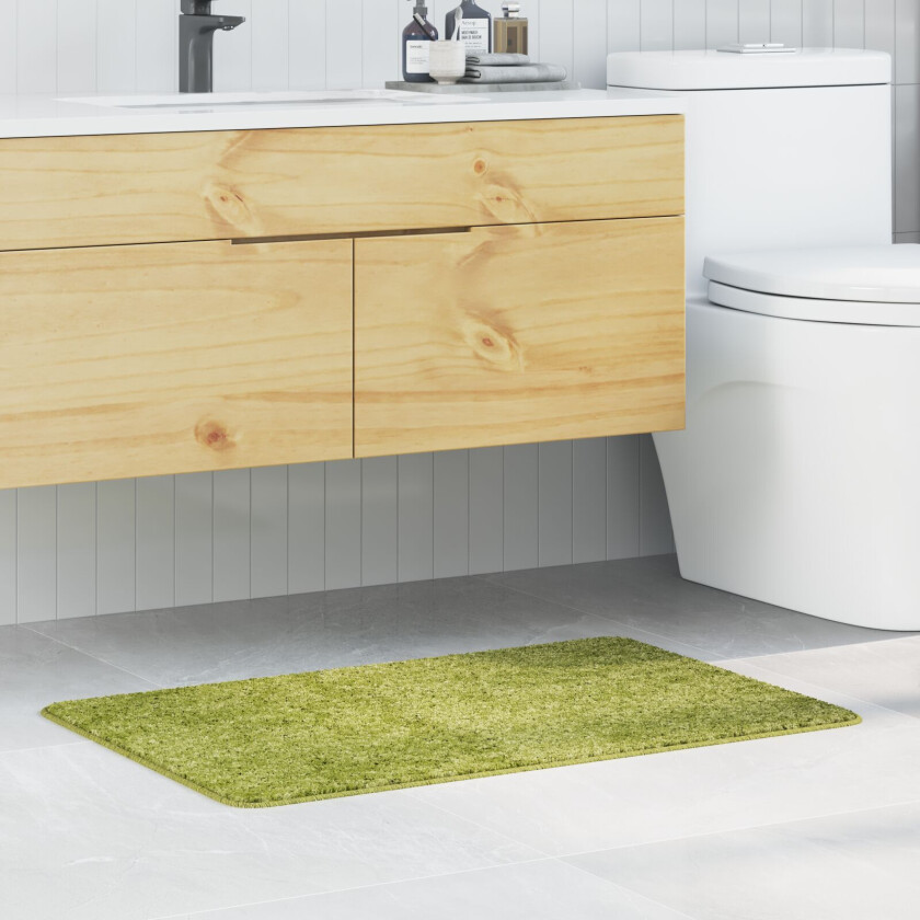 Grønn Polyester 60 x 90 cm Badematte Rektangulær Moderne