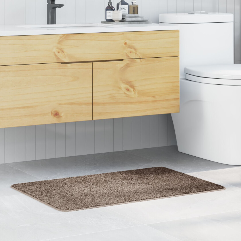 Brun Bomull 60 x 90 cm Badematte Rektangulær Minimalistisk