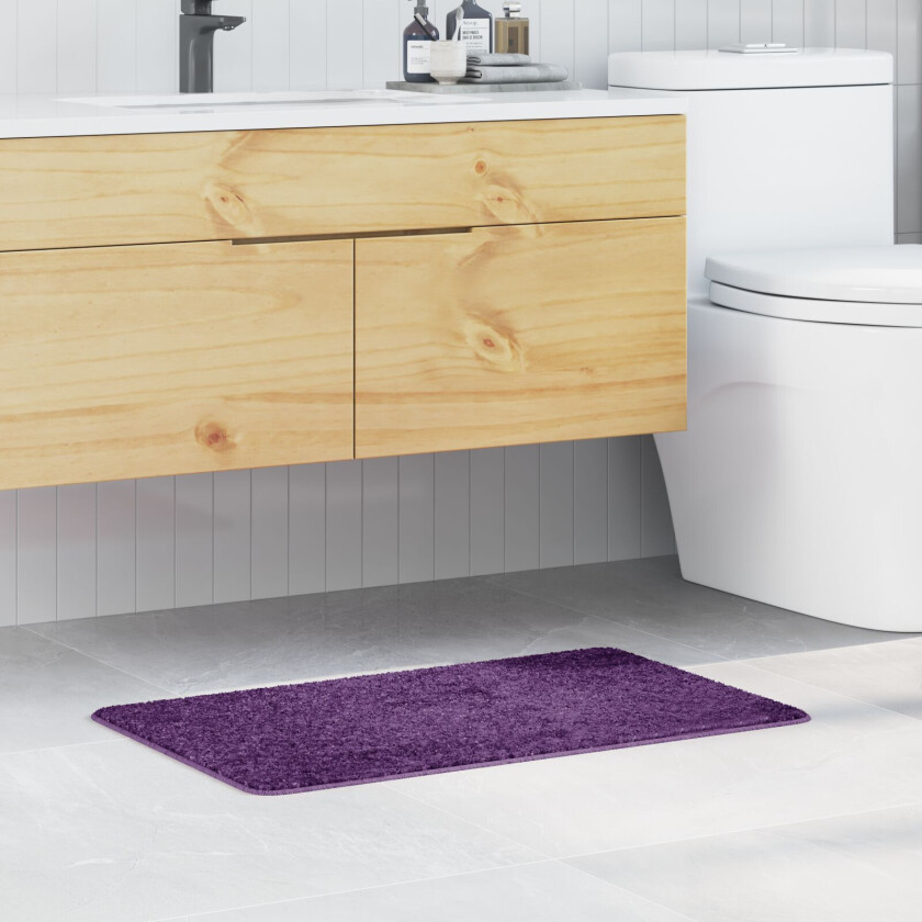 Lilla Polyester 50 x 80 cm Badematte Rektangulær Moderne
