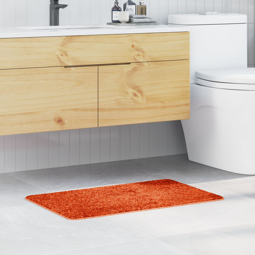 Oransje Bomull 50 x 80 cm Badematte Rektangulær Minimalistisk