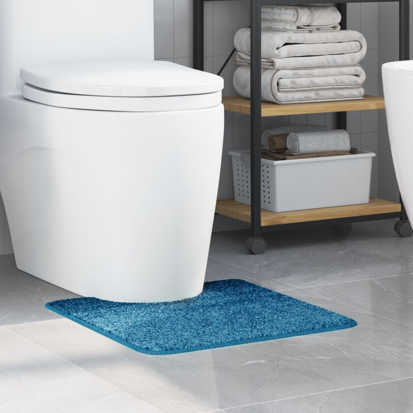 Blå Polyester Standard Badematte Rektangulær Moderne