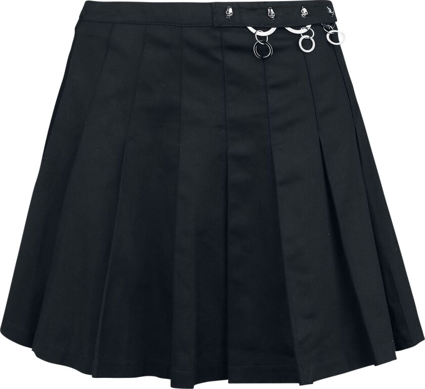 Goth Kort skjørt - Pleated Ring Skirt - XS til XL - Damer - svart