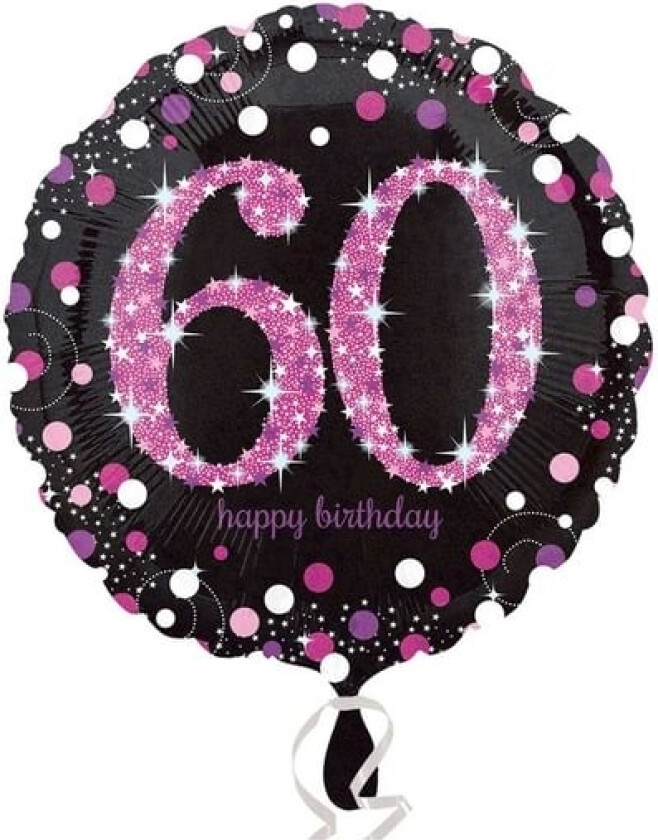 Folie Ballon 60 År Pink Sparkling