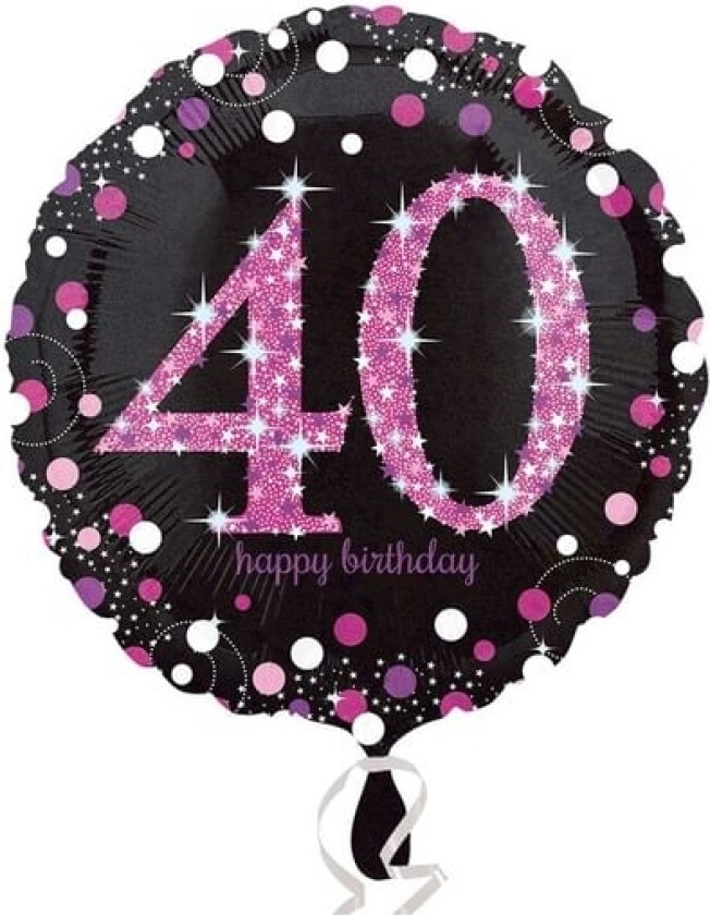 Folie Ballon 40 År Pink Sparkling