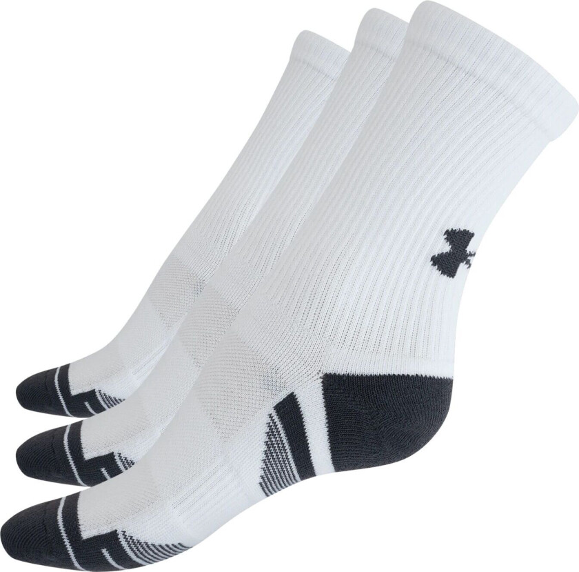 Unisex UA Performance Tech 3pk Crew White 36.5-42, White