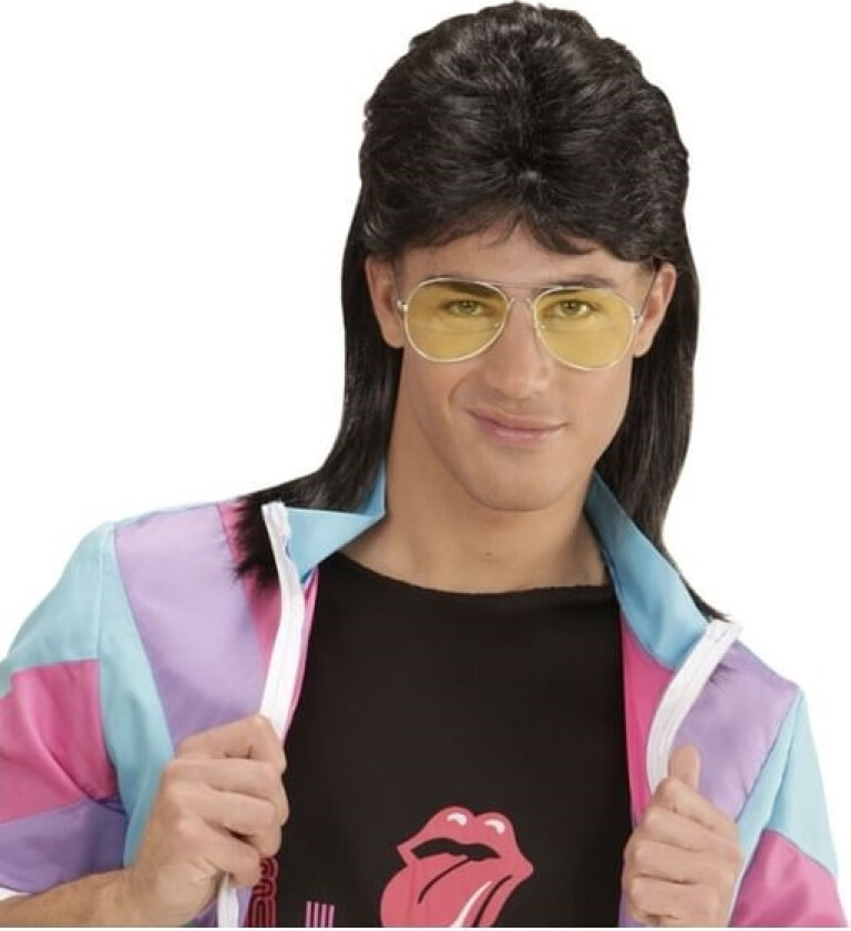 80Er Mullet Paryk, Sort