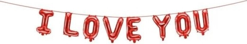 Rød I Love You Folieballon
