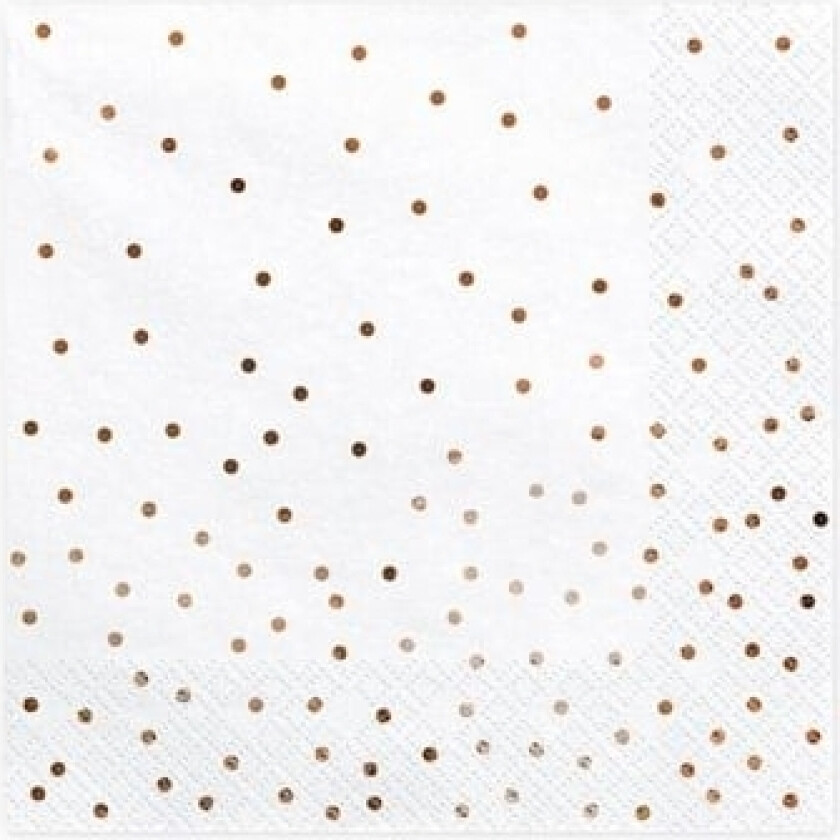 Hvide Servetter Med Rose Gold Prikker