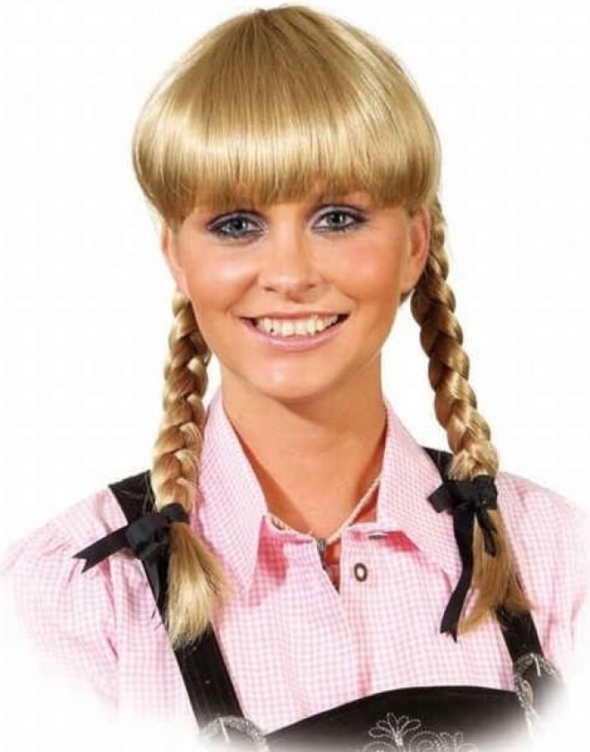 Mørkblond Paryk Med Fletninger