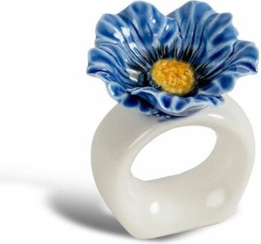 Poppy serviettring 2-pk Blå-amber-rosa-grønn