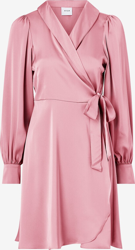 Omslagskjole viEnna Ravenna L/S Short Wrap Dress - Rosa