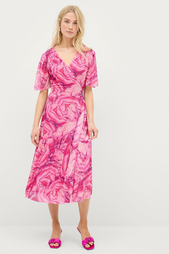 Omslagskjole slAldora Wrap Dress SS - Rosa