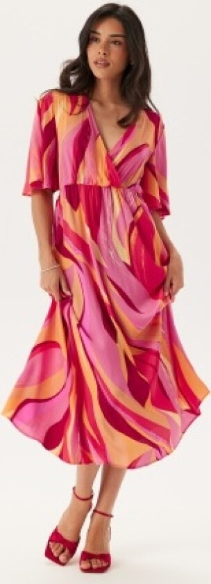 Onlphiline Flared Long Dress Strawberry Moon Aop:tulip XL