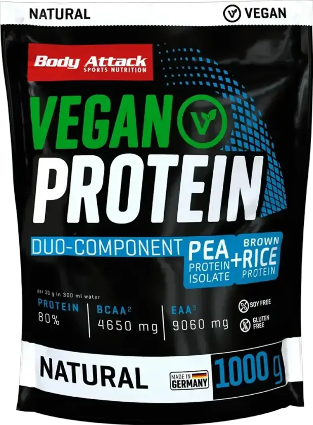Body Attack Vegan Protein - 1000g - Natural