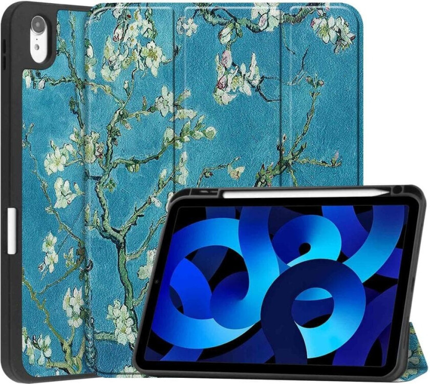 Apple iPad 10.9 2022 Trippeldeksel med smal passform Pennholder - Blossom