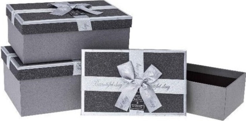 Bilde av Gaveeske Med Sløyfe 3Stk Sølv Rozette Edukamp