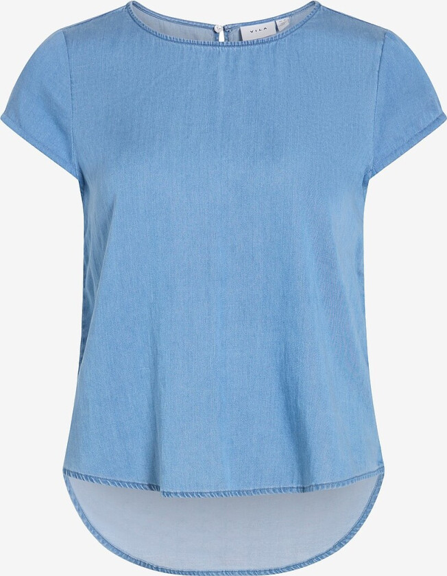 Topp viBista C/S O-neck Top - Blå