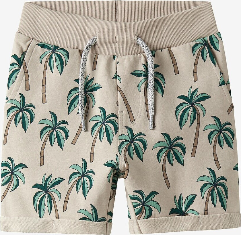 Sweatshorts nmmVermo Aop Long Swe Shorts Unb - Beige