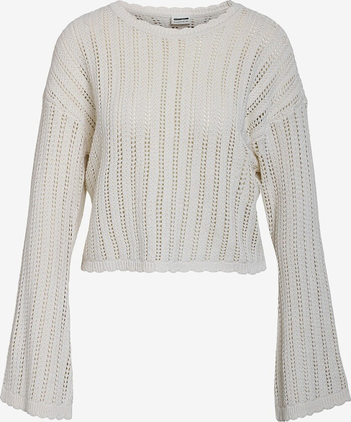 Genser nmLaika L/S O-neck MG Knit Fwd - Grå