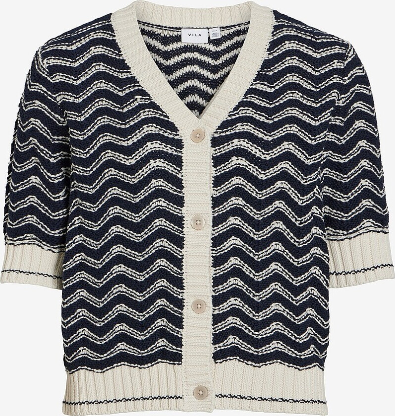 Kardigan viArin 2/4 Button Knit - Grå