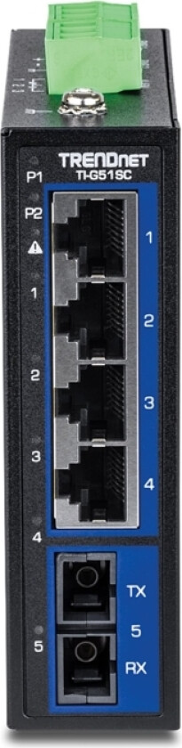 Bilde av Trendnet Ti-G51sc - Version V1.0R - Switch - Industrial, With Multimode Sc Port - 4 X 10/100/1000 + 1 X 1 Gigabit Ethernet - Din-Skinnemonterbar, Veg