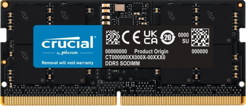 Ddr5 - Modul - 24 Gb - So Dimm 262-Pin - 5600 Mhz / Pc5-44800 - Cl46 - 1.1 V - On-Die Ecc - Svart