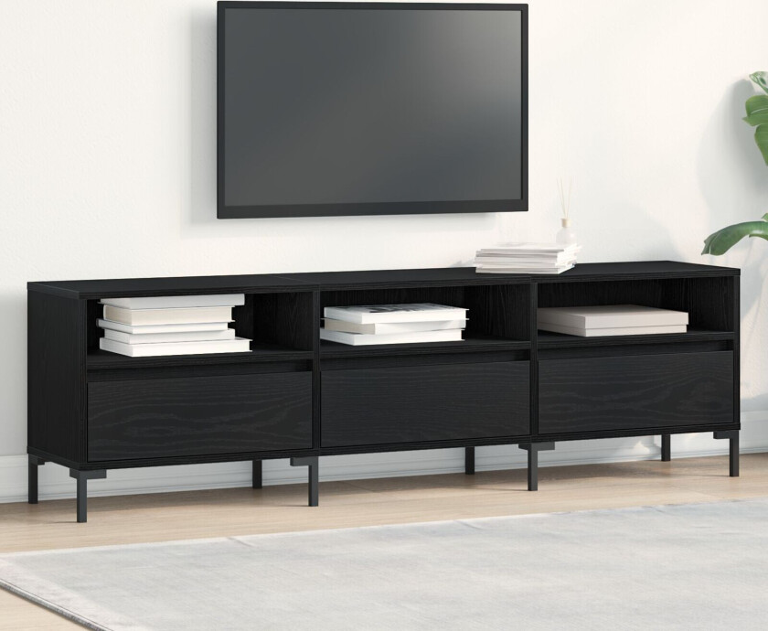 TV Kabinett Svart Eik Konstruert Tre Stort Svart Eik TV Stativ