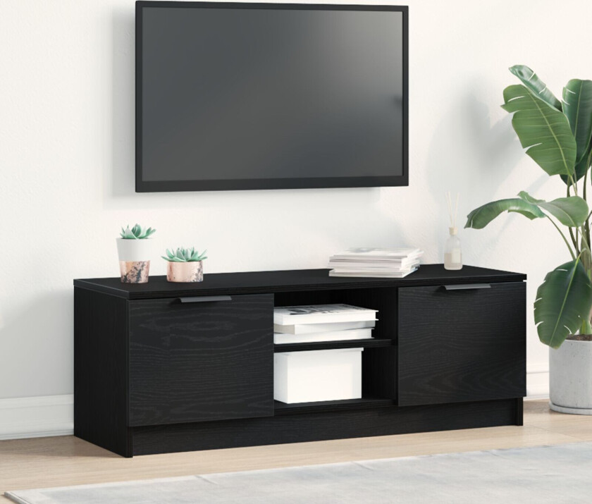 TV-skap Svart eik Konstruert tre Medium Underholdningsenhet