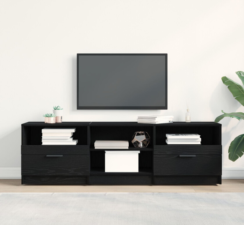 TV-enhet Svart eik Konstruert tre, svart eikefinish Standard