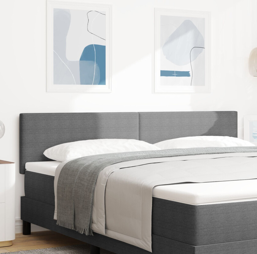LED Sengegavl Lysegrå Cordfløyel 180 x 5 x 78/88 cm