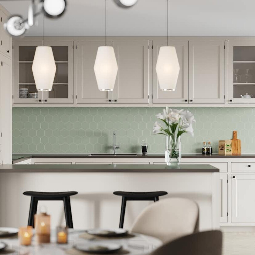 Kitchen Board Fibo 5206-KM71 EM Olive Green Hexagon