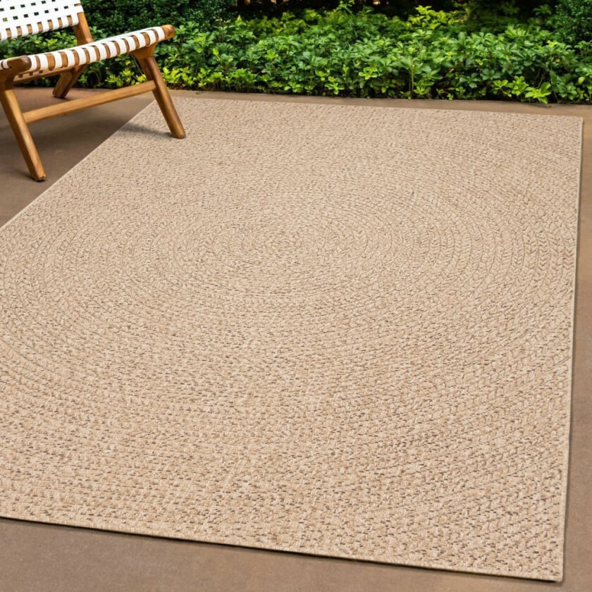 Teppe 200x290 cm jute-utseende innendørs og utendørs