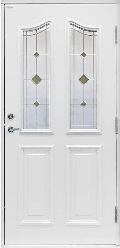 Ytterdør Diplomat Margareta Q Hvit Dekorglass