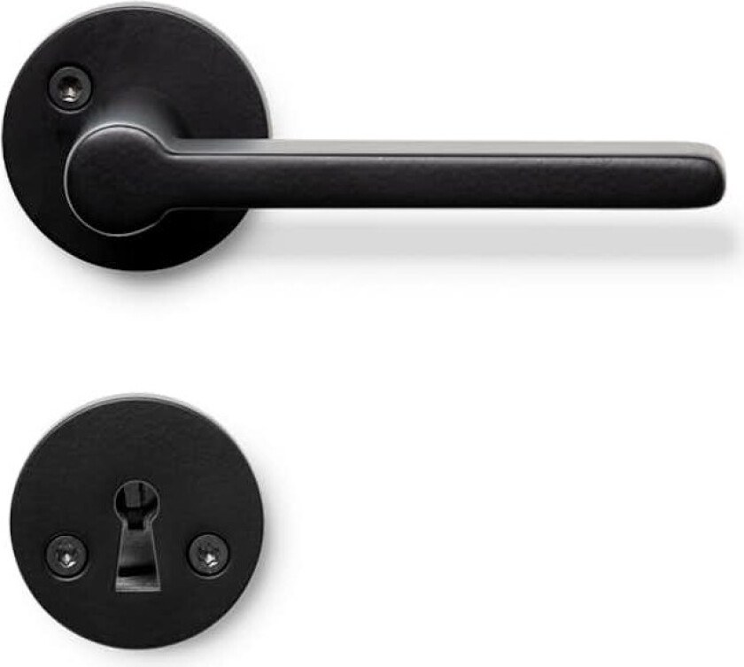Dørhåndtak Beslag Design Moza Mattsvart med Nøkkelskilt