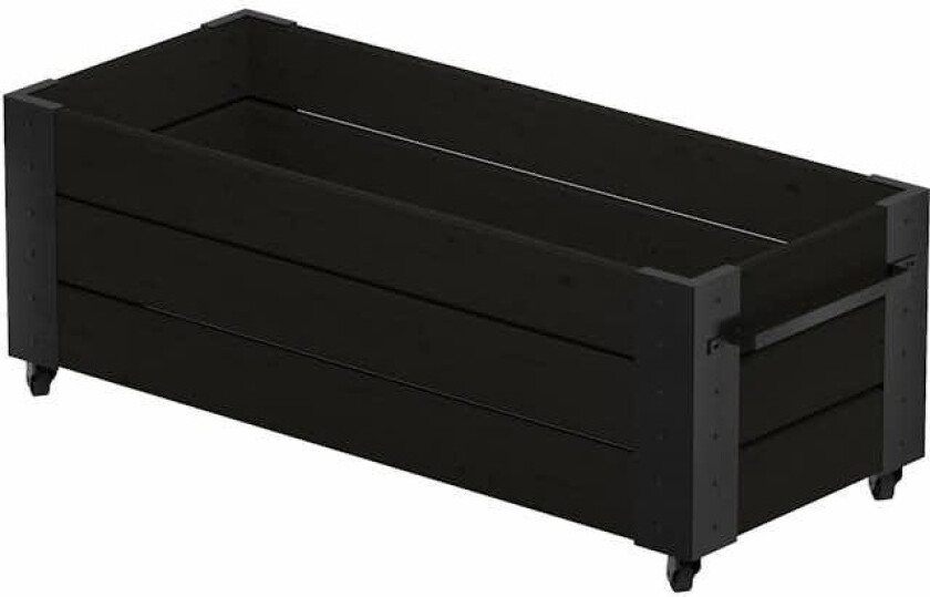 Blomsterkasse PLUS Cubic med Hjul 120 x 45