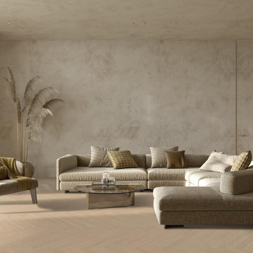 Vinylgulv Gerflor Virtuo 55 Rigid Acoustic Blomma Beige Herringbone