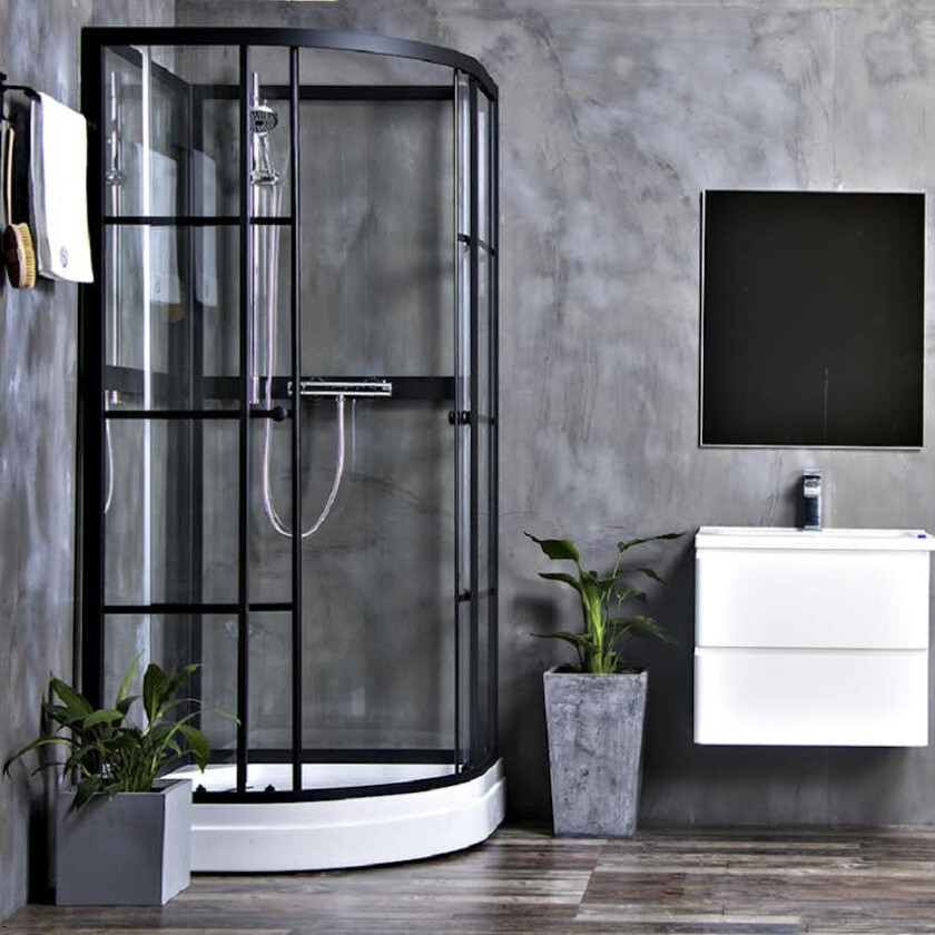 Dusjkabinett Bathlife Betrakta 90x90 Rund C/W Klarglass