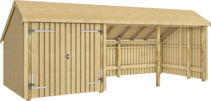 Multibod PLUS 3 Moduler Dobbeltdør Ubehandlet 15,5 m2